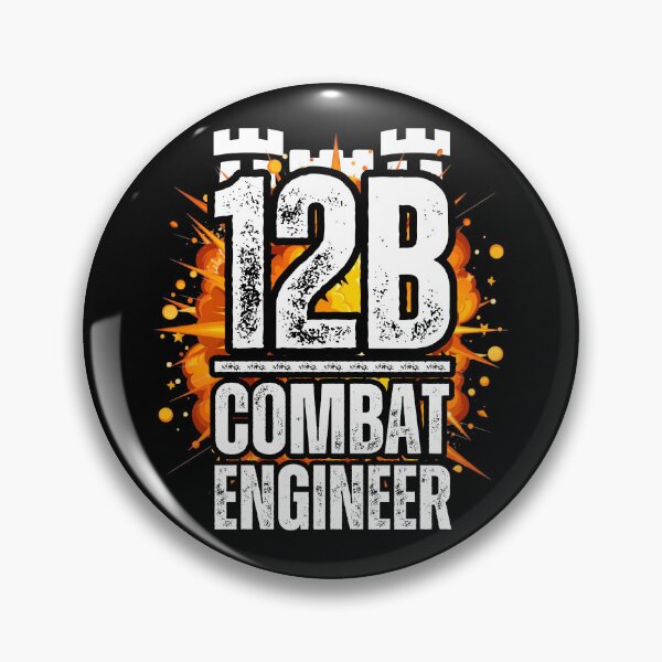 Item preview, 12B Combat Engineer Castle Top – Explosive Army MOS Design for Soldiers, Veterans & Military Supporters White Distressed Font designed and sold by GFamilyC.