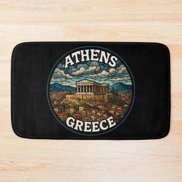 Item preview, Athens Greece Travel Stained Glass Art designed and sold by TomFrontierArt.