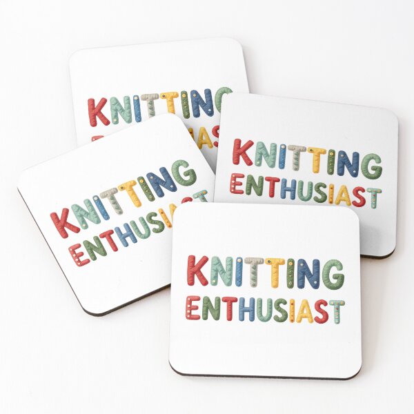 Item preview, KNITTING ENTHUSIAST - IN COLORFUL FAUX LETTERING designed and sold by AlexOBrienArt.