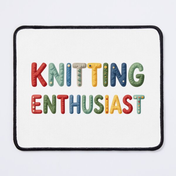 Item preview, KNITTING ENTHUSIAST - IN COLORFUL FAUX LETTERING designed and sold by AlexOBrienArt.