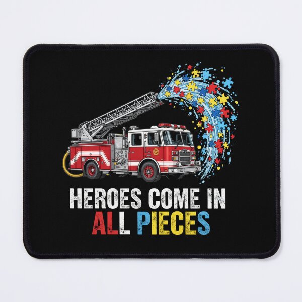 Item preview, Autism Fire Truck Shirt | Heroes Come In All Pieces Puzzle designed and sold by MotivAura.