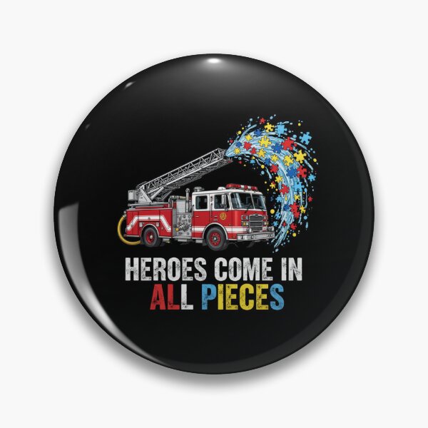 Item preview, Autism Fire Truck Shirt | Heroes Come In All Pieces Puzzle designed and sold by MotivAura.