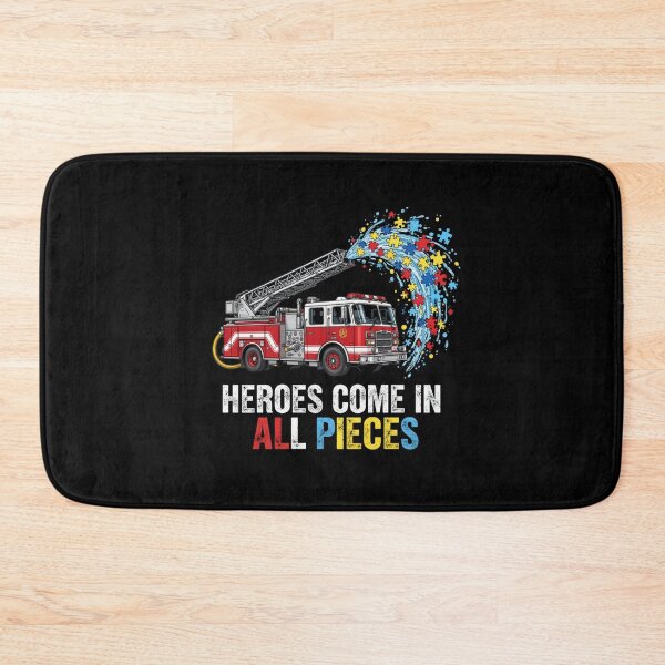 Item preview, Autism Fire Truck Shirt | Heroes Come In All Pieces Puzzle designed and sold by MotivAura.