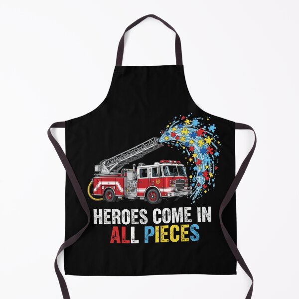 Item preview, Autism Fire Truck Shirt | Heroes Come In All Pieces Puzzle designed and sold by MotivAura.