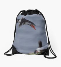 Puffin Taking Off Drawstring Bag