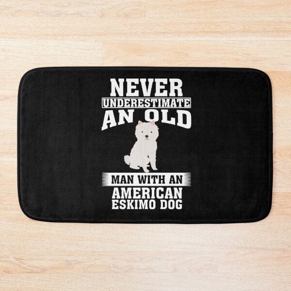 Item preview, Never Underestimate an Old Man with American Eskimo Dog designed and sold by CosmoKitsch.