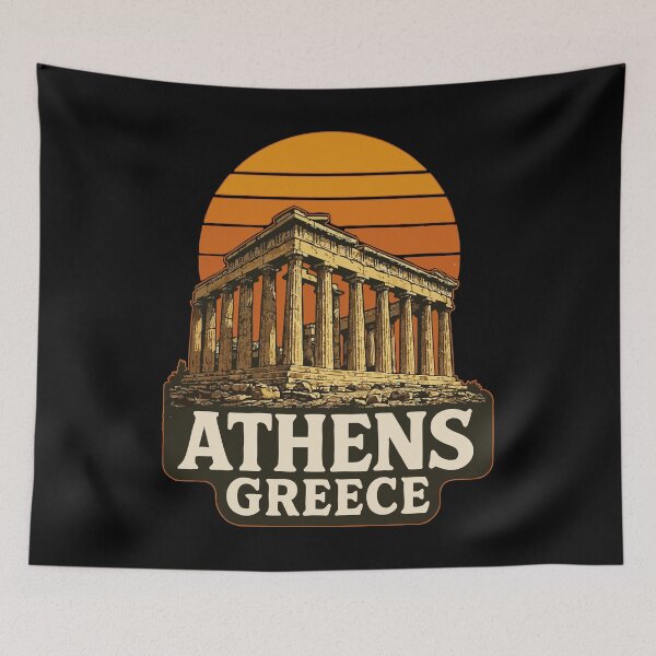 Item preview, Ancient Athens Greece Retro Vintage Travel designed and sold by TomFrontierArt.