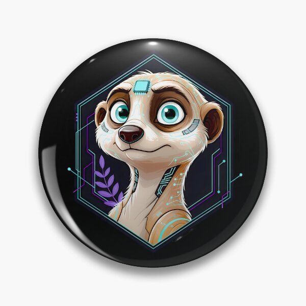 Item preview, Cyber Meerkat Tech Art - Futuristic Neon Circuit Sentry Illustration designed and sold by AbulailArt.