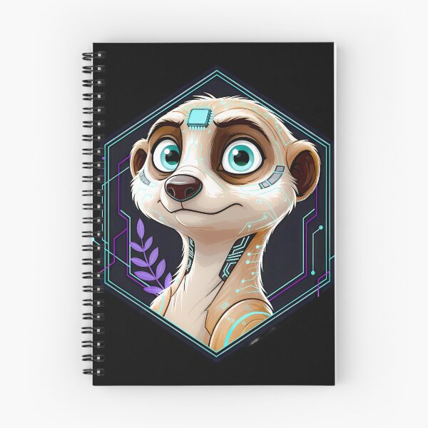 Item preview, Cyber Meerkat Tech Art - Futuristic Neon Circuit Sentry Illustration designed and sold by AbulailArt.