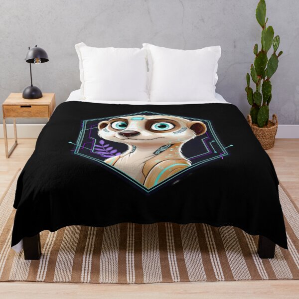 Item preview, Cyber Meerkat Tech Art - Futuristic Neon Circuit Sentry Illustration designed and sold by AbulailArt.