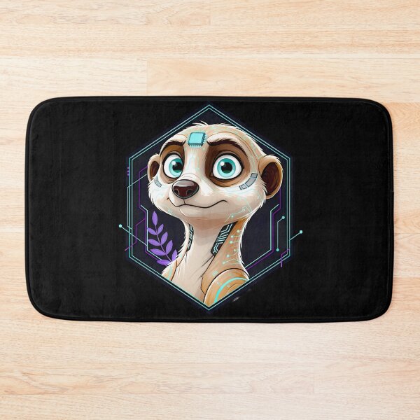 Item preview, Cyber Meerkat Tech Art - Futuristic Neon Circuit Sentry Illustration designed and sold by AbulailArt.
