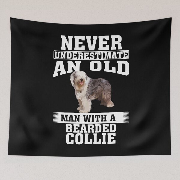 Item preview, Never Underestimate an Old Man with Bearded Collie designed and sold by CosmoKitsch.