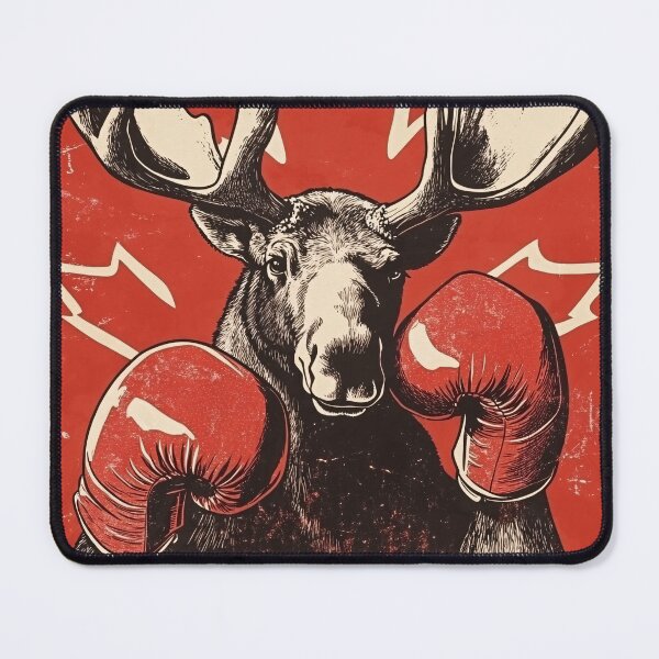 Item preview, Elbows Up! Boxing Moose – Vintage Canadian Poster designed and sold by Vixen-Villainy.
