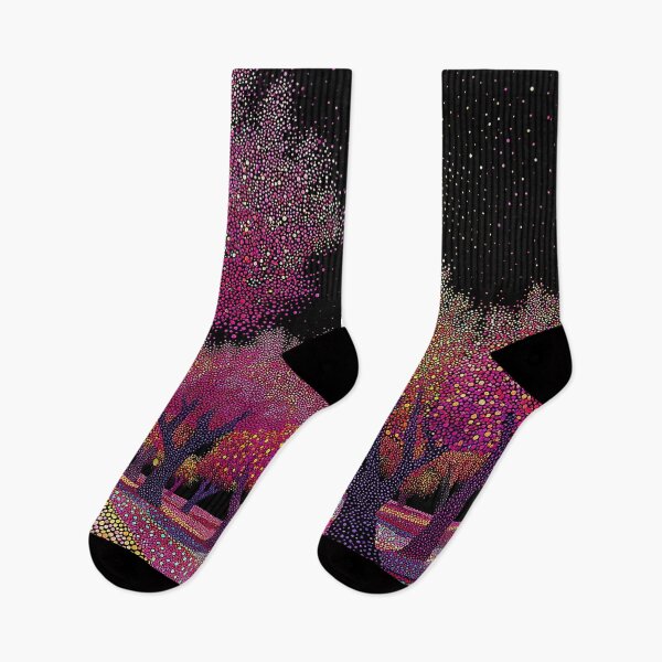 Item preview, Nightime Pink Tree Landscape designed and sold by Neika Shimm Designs.