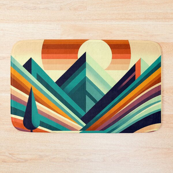 Item preview, Geometric Mountain Sunset Landscape designed and sold by InkSmithery.