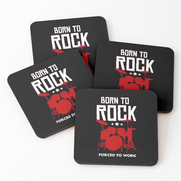 Item preview, Born to Rock Forced to Work Drummer Silhouette designed and sold by LinaValearte.