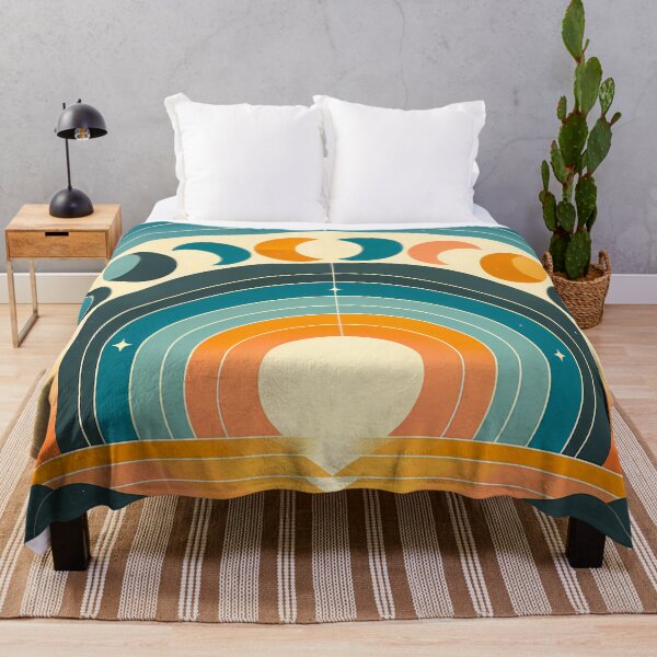 Item preview, Geometric Moon Phases Over Retro Sunrise designed and sold by InkSmithery.