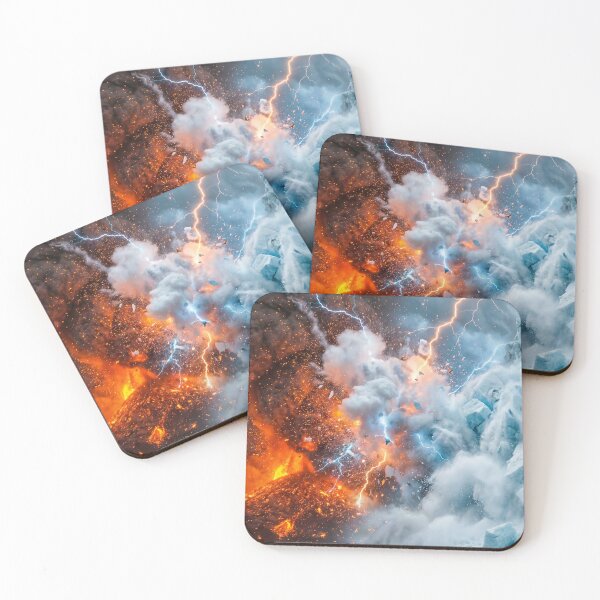 Item preview, Fire vs Ice Elemental Clash - Volcano Meets Glacier designed and sold by TheRichGallery.