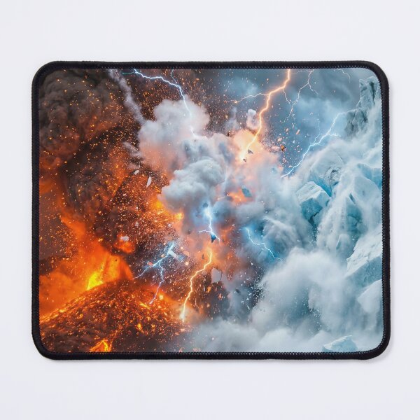 Item preview, Fire vs Ice Elemental Clash - Volcano Meets Glacier designed and sold by TheRichGallery.