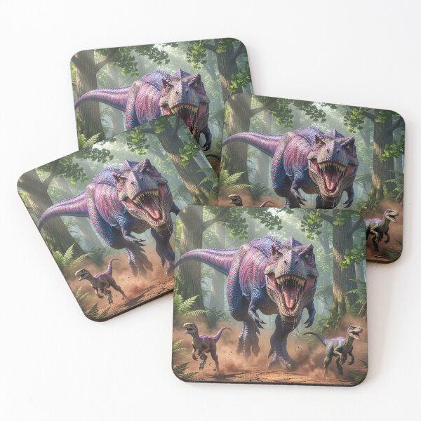 Item preview, Tyrannosaurus Rex Menaces Velociraptors designed and sold by Tridentulus.