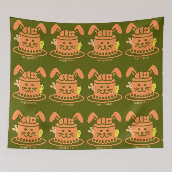 Artikelvorschau, Cute Easter Bunny Cake - Happy Easter Kawaii Spring Design. entworfen und verkauft von LunaPrintCo.