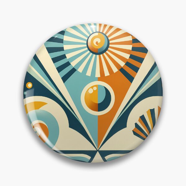 Item preview, Geometric Sunburst and Waves Abstract designed and sold by InkSmithery.