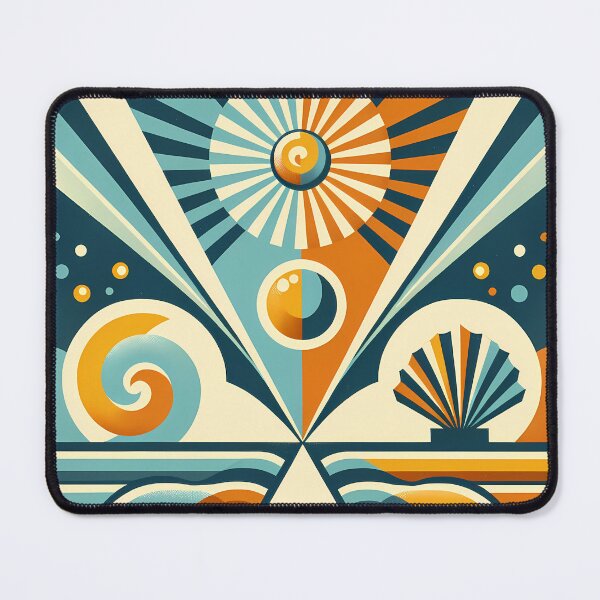 Item preview, Geometric Sunburst and Waves Abstract designed and sold by InkSmithery.