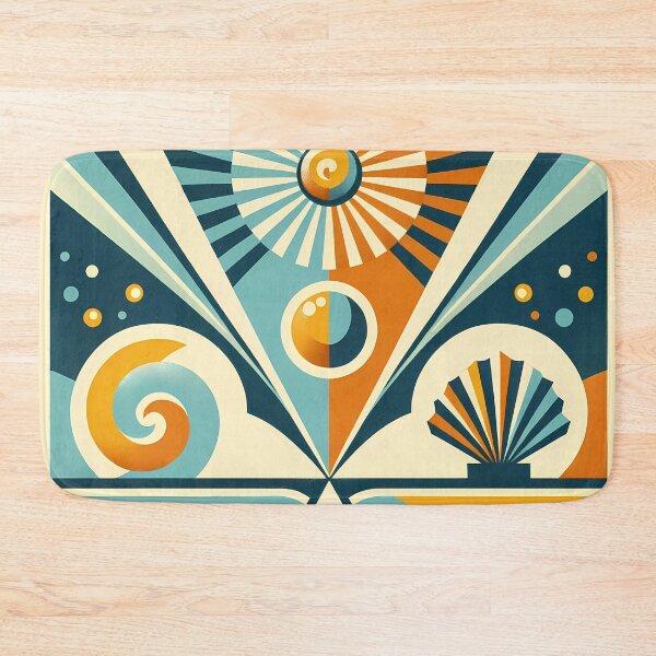 Item preview, Geometric Sunburst and Waves Abstract designed and sold by InkSmithery.