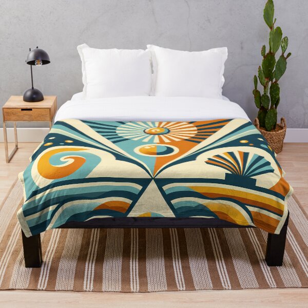 Item preview, Geometric Sunburst and Waves Abstract designed and sold by InkSmithery.