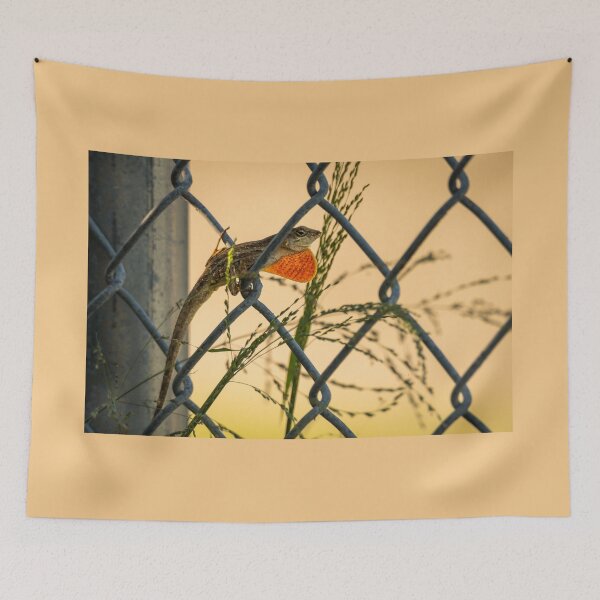 Item preview, Lizard Perched on Chain-Link Fence designed and sold by Debra Martz.