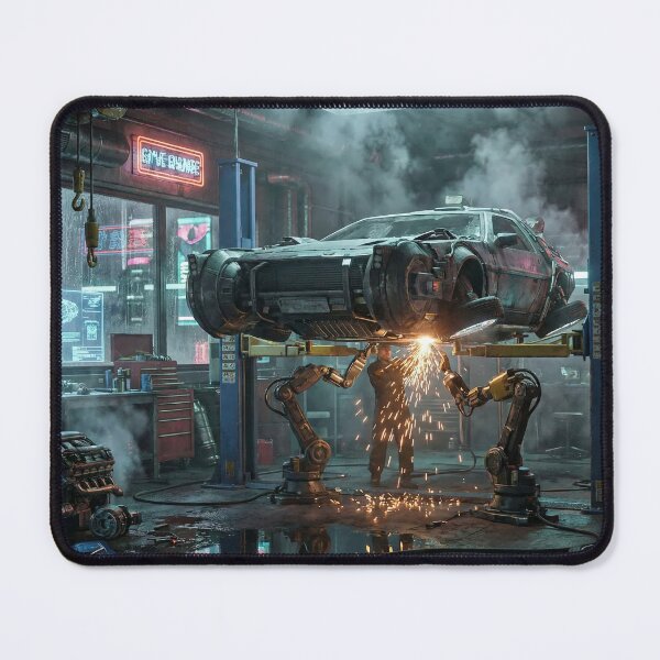 Item preview, Cyberpunk Mechanic Garage - Futuristic Auto Repair Shop designed and sold by TheRichGallery.