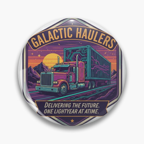 Item preview, Galactic Haulers Space Trucker - Retro Future Semi-Truck Art designed and sold by Wear Sculpt.