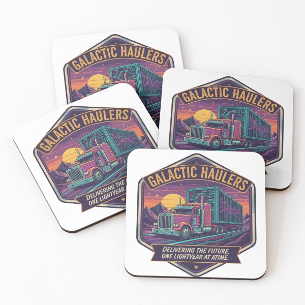 Item preview, Galactic Haulers Space Trucker - Retro Future Semi-Truck Art designed and sold by Wear Sculpt.