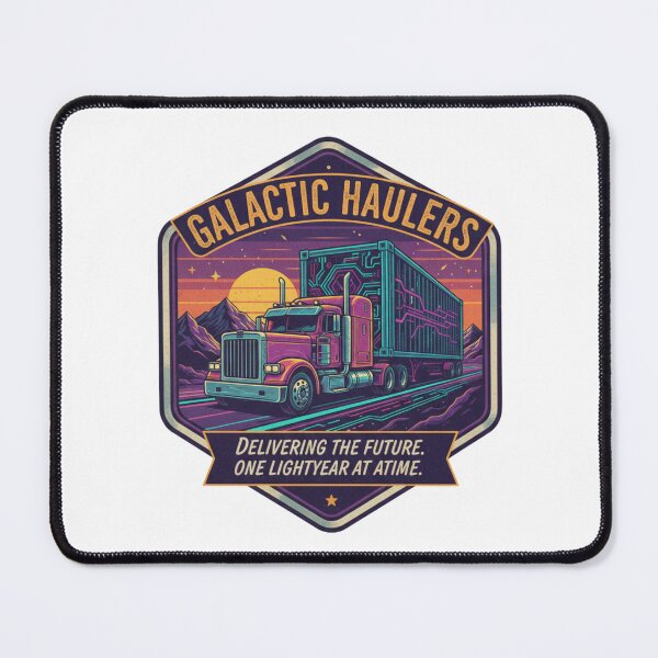 Item preview, Galactic Haulers Space Trucker - Retro Future Semi-Truck Art designed and sold by Wear Sculpt.