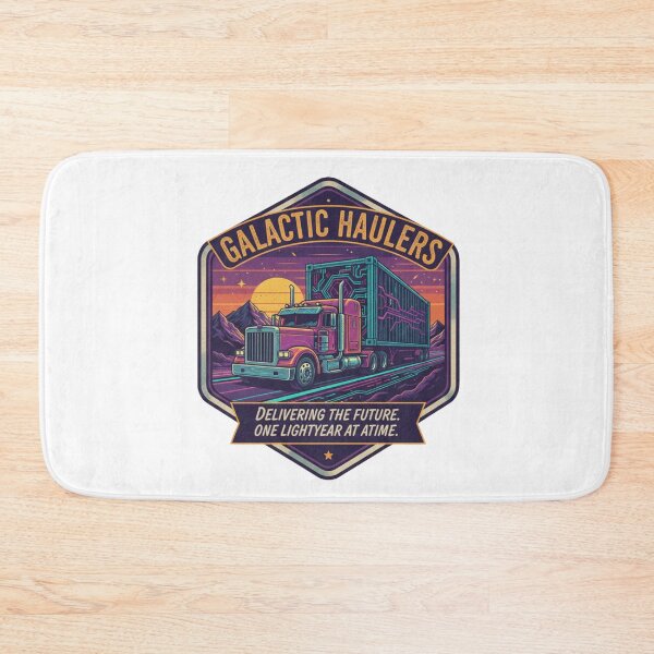 Item preview, Galactic Haulers Space Trucker - Retro Future Semi-Truck Art designed and sold by Wear Sculpt.