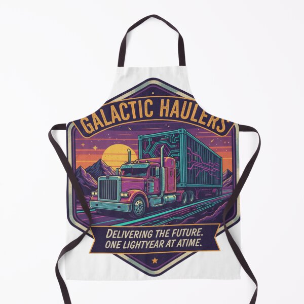 Item preview, Galactic Haulers Space Trucker - Retro Future Semi-Truck Art designed and sold by Wear Sculpt.