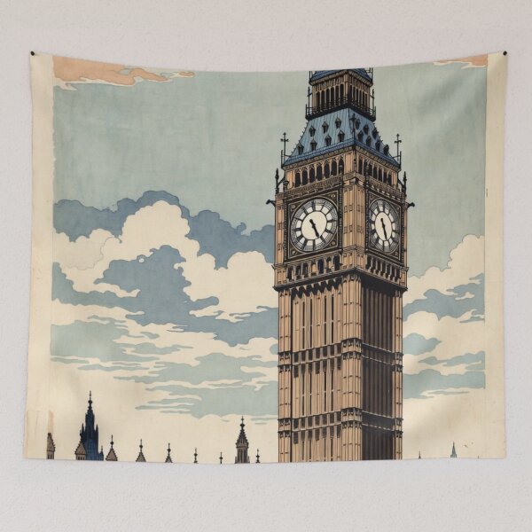 Item preview, Edificio del Big Ben en estilo tradicional japonés designed and sold by The King's general goods.