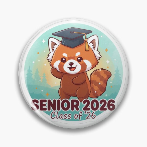 Item preview, Small red panda wearing a graduation cap and the inscription "Senior 2026, Class of '26" designed and sold by larshop.