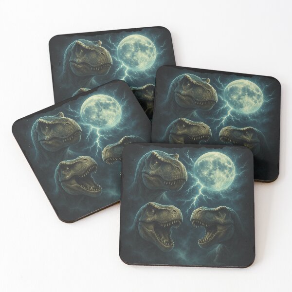 Item preview, Epic T-Rex Under Moon Lightning Dinosaur designed and sold by NovaNookStudio.