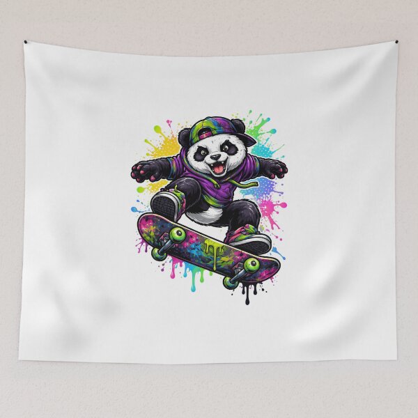 Item preview, Neon Panda Kickflip Street Art designed and sold by CRich808Designs.