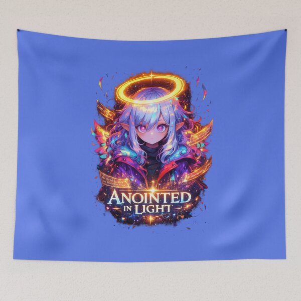 Item preview, Anointed In Light – Neon Christian Anime Angel Girl designed and sold by Daughter of a King Designs.