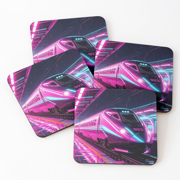 Item preview, Cyberpunk Tokyo Bullet Train Neon Station Poster Sticker Gift designed and sold by Ink Dynasty.