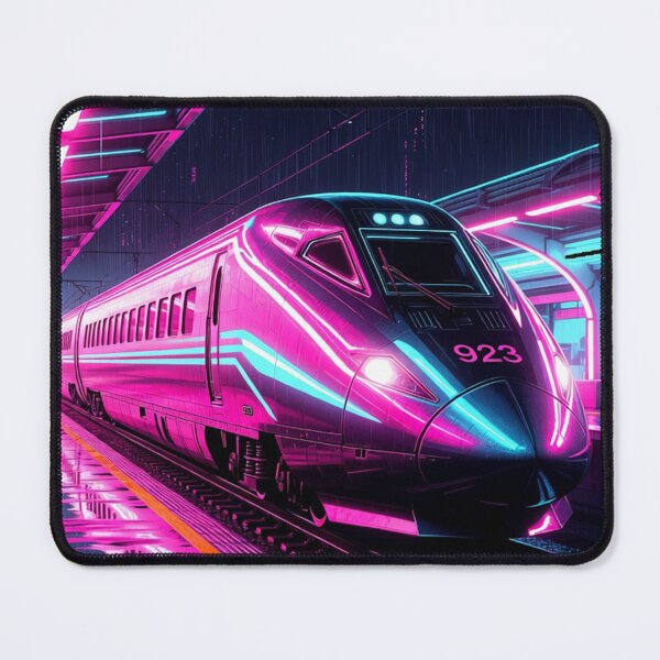 Item preview, Cyberpunk Tokyo Bullet Train Neon Station Poster Sticker Gift designed and sold by Ink Dynasty.
