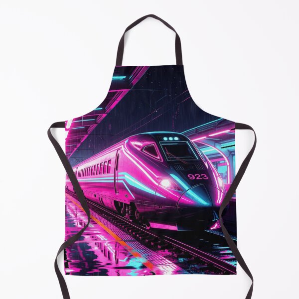 Item preview, Cyberpunk Tokyo Bullet Train Neon Station Poster Sticker Gift designed and sold by Ink Dynasty.