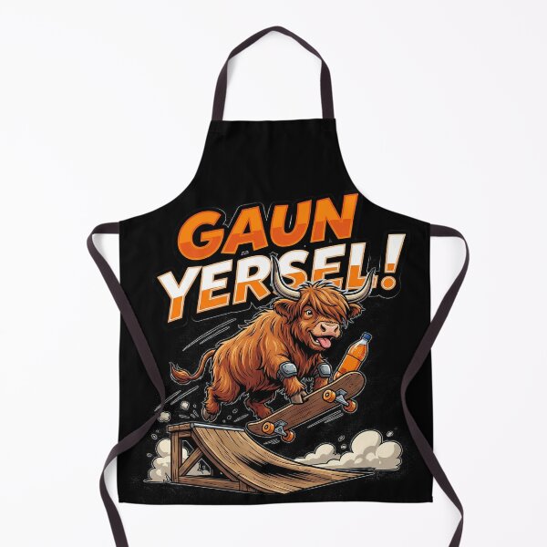 Item preview, Gaun Yersel Highland Cow Skateboarder Scottish Humour designed and sold by Loom on the Loch.