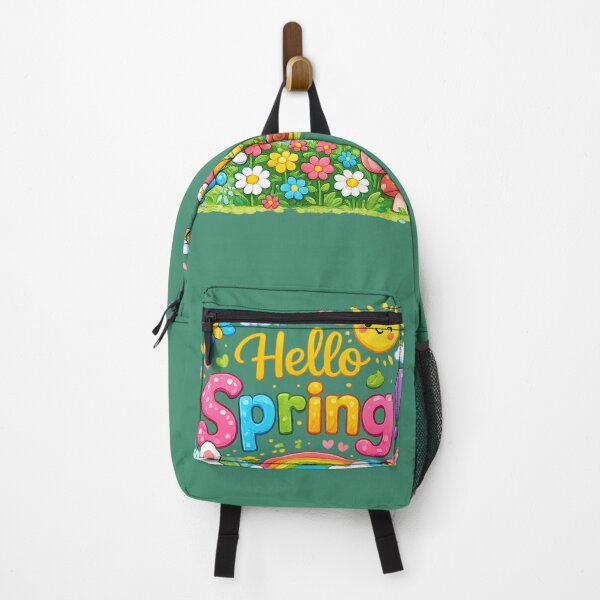 Item preview, Whimsical "Hello Spring" Illustration with Bunny and Chick designed and sold by ToonyTeez.