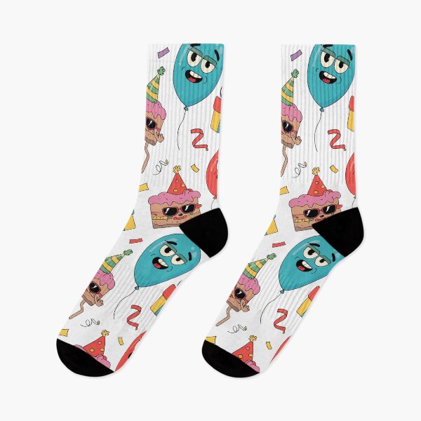 Item preview, Groovy Birthday Party Pattern - Cool Sunglasses Cakes & Dancing Balloons designed and sold by Midnight Veil Designs.