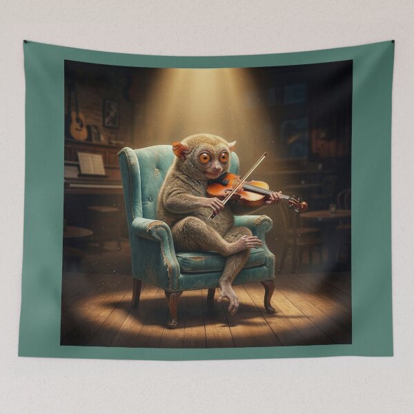 Item preview, Tear-Jerking Tarsier Plays Barber's Adagio designed and sold by Tridentulus.