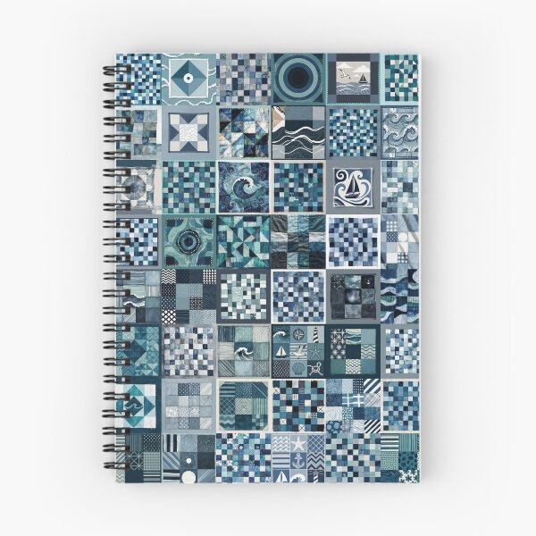 Item preview, Coastal Patchwork Quilted Look - Faux Patchwork Print Granny Squares 2/4 designed and sold by Beachy.