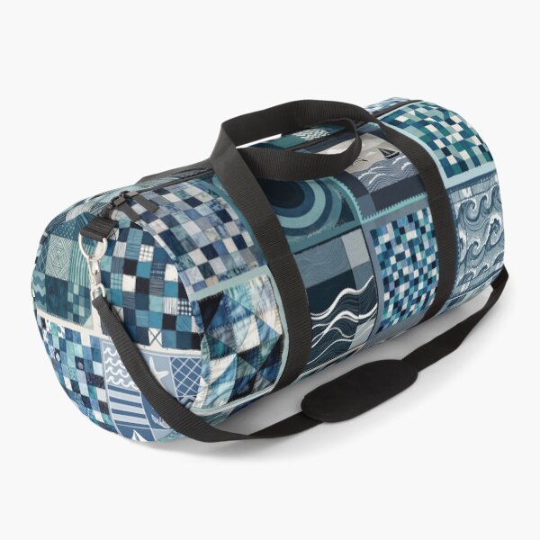 Item preview, Coastal Patchwork Quilted Look - Faux Patchwork Print Granny Squares 2/4 designed and sold by Beachy.